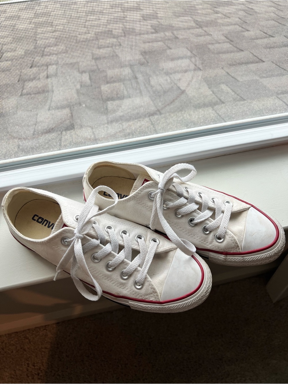 Converse All Star White Low Top Sneakers - size 7